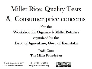 Millet Rice Quality & Addressing Consumer Price Concerns