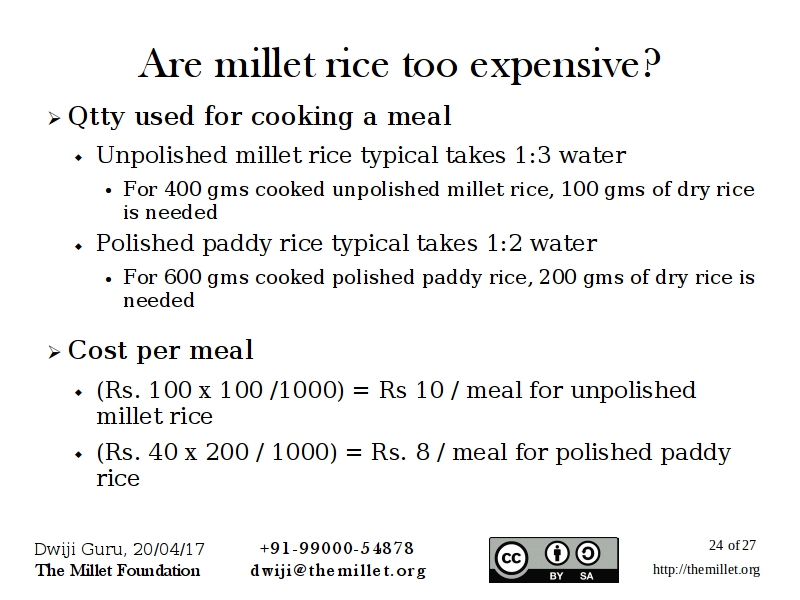 Millet rice: Quality Tests & Addressing Consumer price&nbsp;concerns